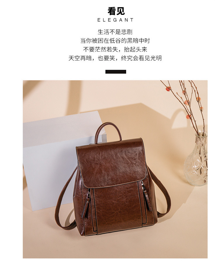 Agent Partnership 2026 New Ladies Backpack Genuine Leather Multi-functional Backpack Guangzhou Wholesale