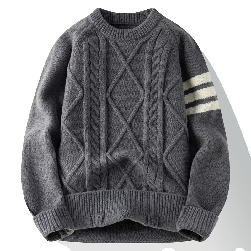 Winter Men's Thickened New Korean Edition Trendy Loose Handsome Teenage High School Student Knitted Sweater for Outer_voghion.com