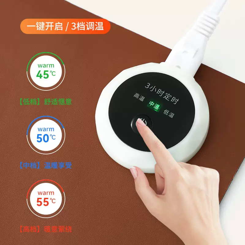 2025暖桌垫工厂办公室冬天暖手桌垫游戏暖手垫防水皮革鼠标加热垫