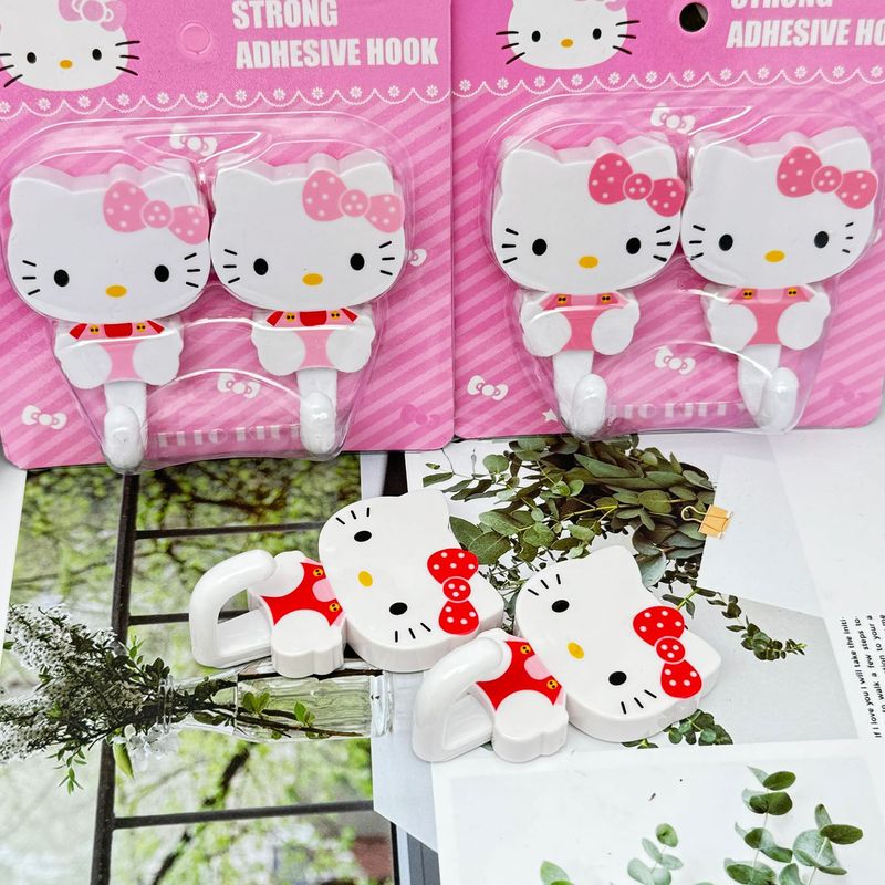 かわいい KT スタイリングフック、強力粘着フック、ドアバックフック、キッチンとバスルームのパンチフリー、痕跡フック、釘フリーフック|undefined