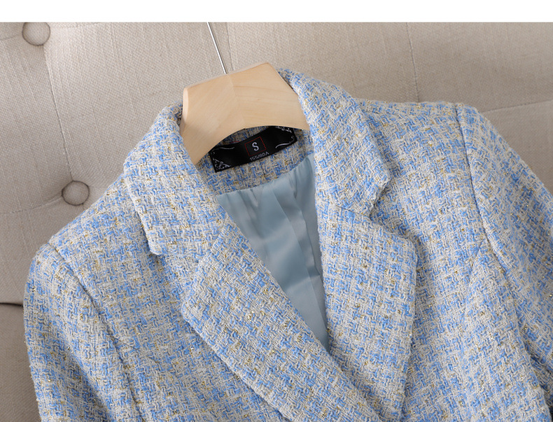 Abbigliamento da donna giacca da abito in tweed per donna 2024 autunno nuovo stile da donna di alta qualità stile dea piccolo abito_voghion.com