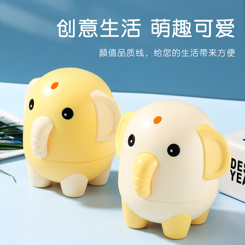 Creative toothpick storage box portable cartoon push-type toothpick box yellow elephant home living room dining table decoration