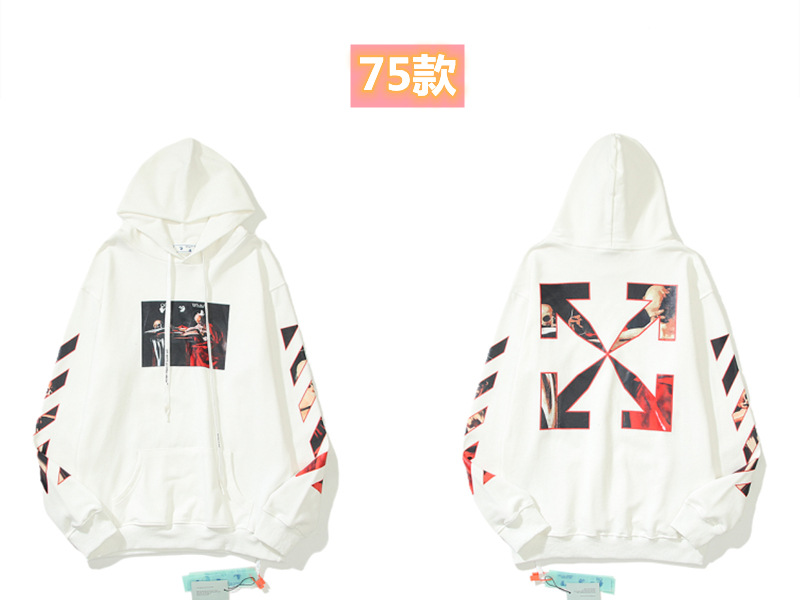 Marca de moda offwhite graffiti religioso pintura al óleo impresión de flecha hombre y mujer suelta OW pareja alta calle hoodie abrigo