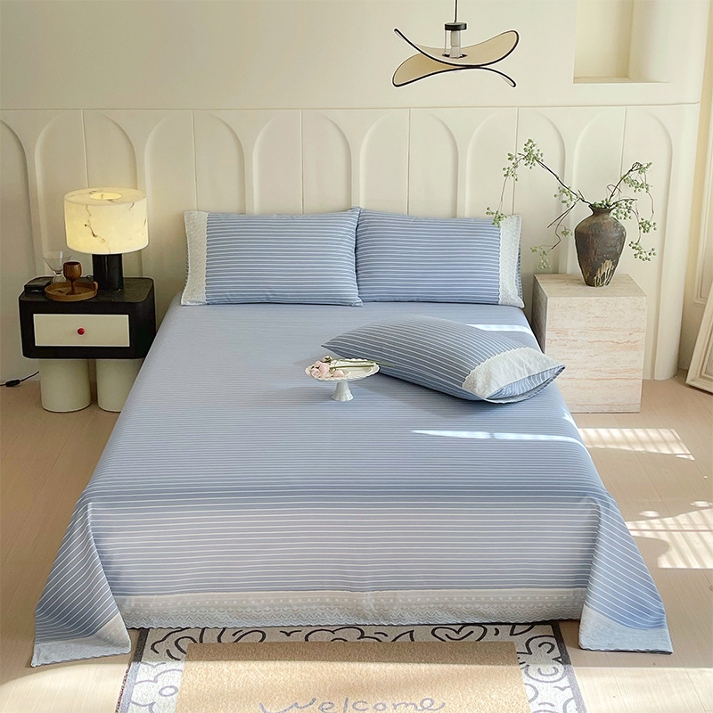 Youyixin sábanas de tela gruesa vieja de algodón 100% algodón dormitorio doble individual funda de almohada gruesa de tres piezas al por mayor