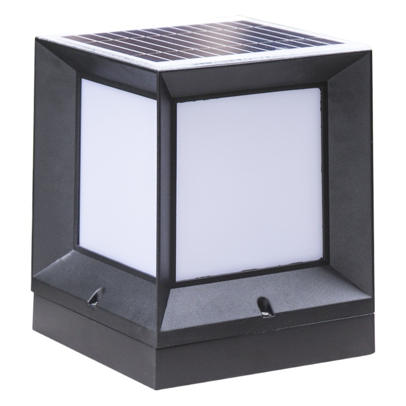 Lámpara de pilar solar, impermeable al aire libre, moderno y simple, lámpara de pilar de balcón de villa, lámpara de pilar de puerta de pared de patio
