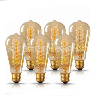 ST64 vintage Edison bulb 40W antique bulb decorative silk bulb tungsten filament bulb 220V