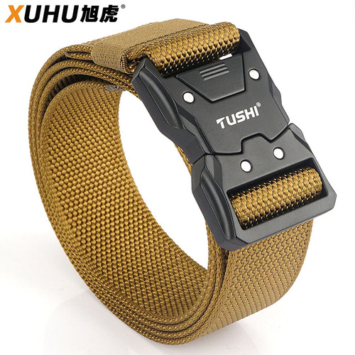 New Men's CS Tactical Quick Plug Men's Belt Outdoor Workwear Training Woven Nylon Belt Belt Wholesale