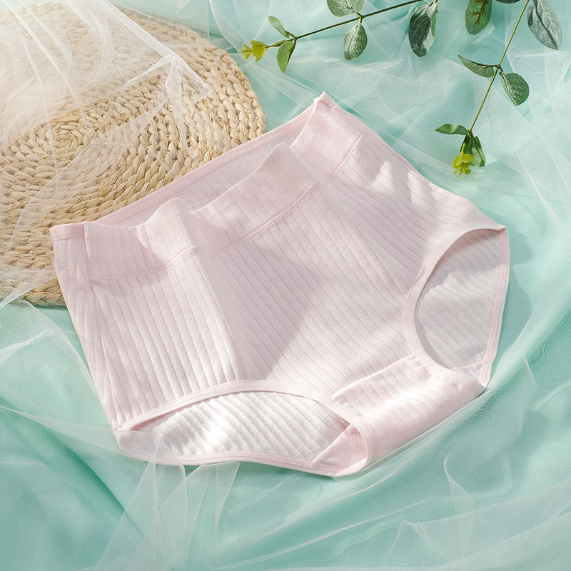 Ropa interior de mujer al por mayor 40 ropa interior de mujer de algodón peinado color sólido alto punto de algodón elástico de cintura alta más ropa interior de mujer de algodón de tamaño