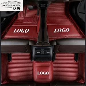 Cross-Border Full-Cover Car Floor Mats with Small Horizontal Stripes, Suitable for Left and Right Driving, with Private Logo, Direct from the Factory