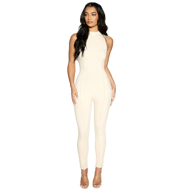 sexy tight-fitting solid color jumpsuit  NSFD51232