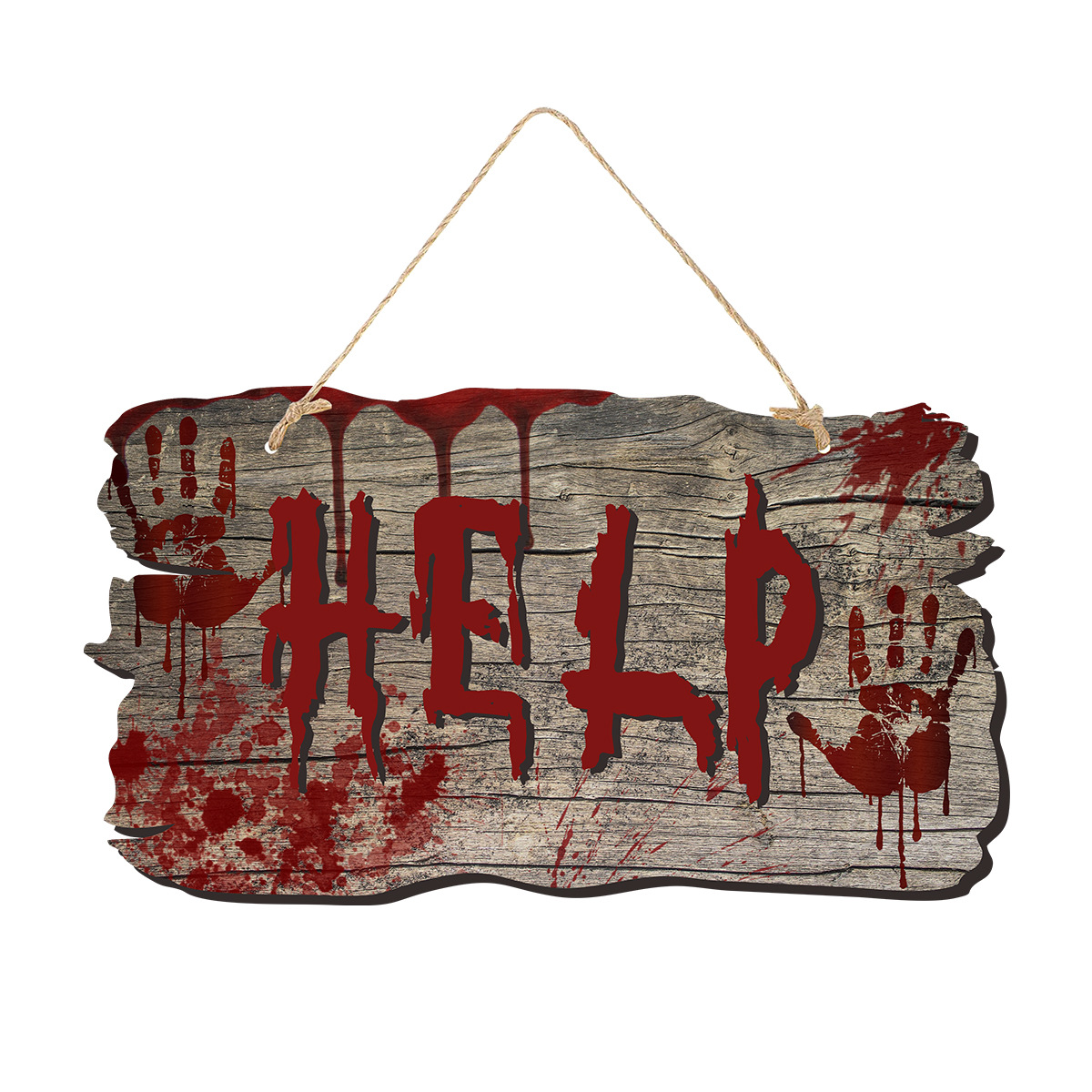 Halloween wooden door number ghost festival haunted house horror atmosphere decoration with blood handprint hanging customization_voghion.com