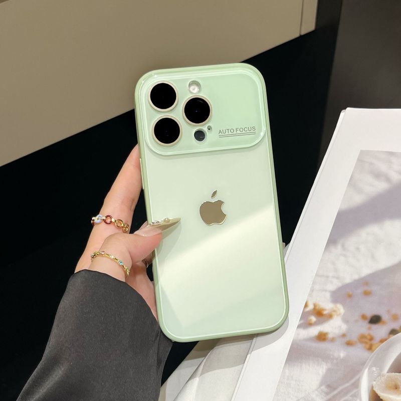 冰感马卡龙大视窗适用iPhone16手机壳15纯色14情侣13新款12带标版|undefined