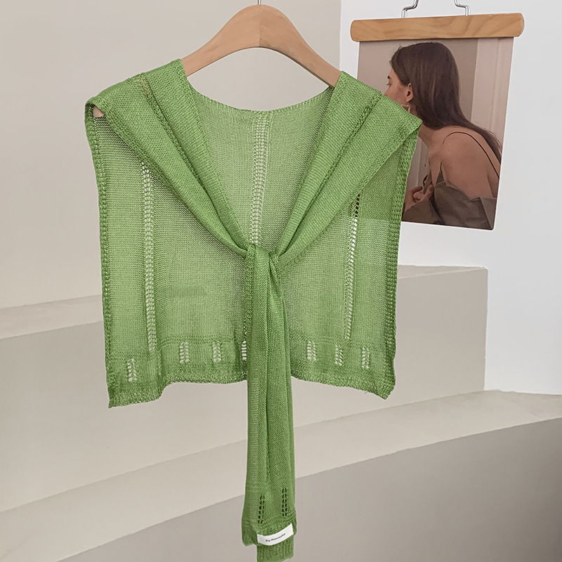 Chal de punto de alta calidad nueva bufanda multiusos en otoño, chal de color sólido con aire acondicionado, chaleco de cuello exterior