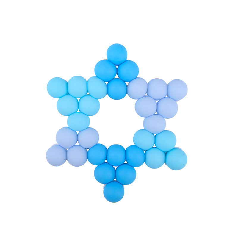 Nuevos suministros para bebés DIY creativo cuentas de silicona mordedura de pegamento dientes de bebé pulido palo estrella de seis puntas juguete mordedor