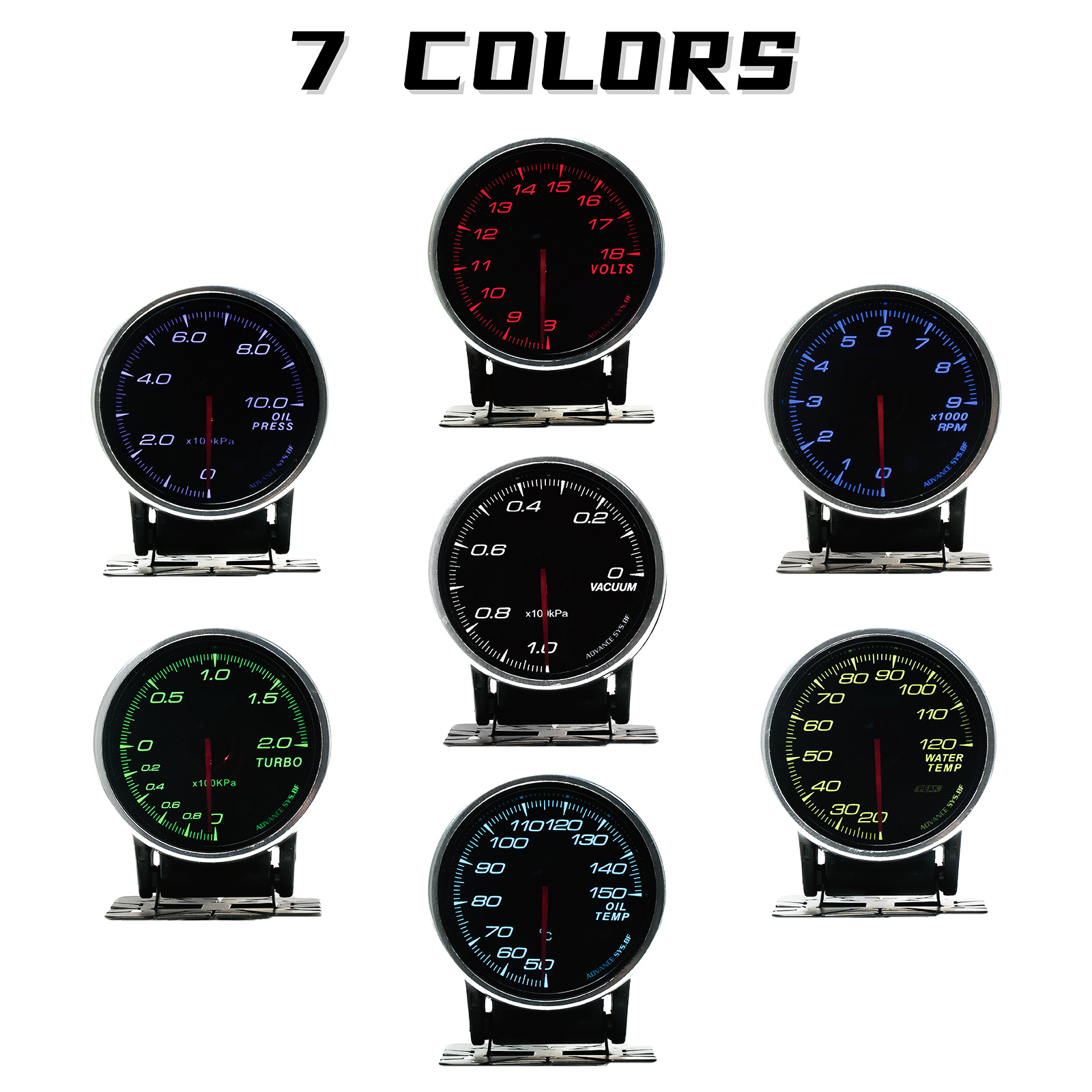 Factory Direct Sales Car Modification Instrument Fuel Gauge Temperature Gauge New Model Def 2.5inch Colorful Cross-Border Lighting