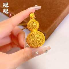 古法沙金镂空花丝爬藤葫芦吊坠 女新中式招财进宝福禄毛衣链挂坠