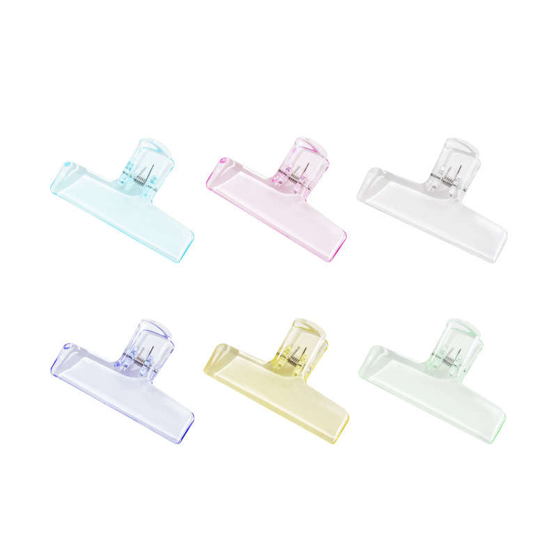 Clip de acrílico sensible al aire de plástico transparente ins estilo estudiante papelería clip de jalea archivo Clip de diario clip de cola larga