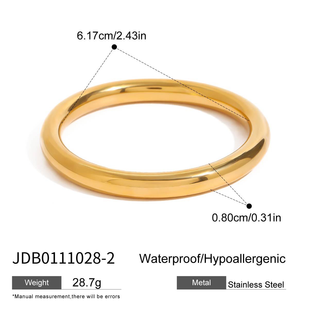 JEDING Europa y los Estados Unidos 18k oro de anillo de acero de titanio pulsera no desvanecer joyas lujosas joyas de alta calidad de acero inoxidable transfronterizo