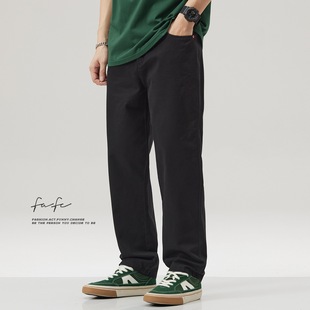 Fafc Fleece-Lined Cotton Straight-Leg Casual Pants 2024 Spring and Autumn Khaki Trendy Brand Loose Cargo Long Pants Men's Style