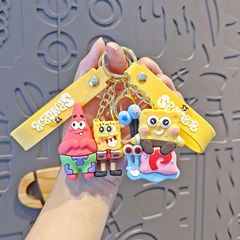 スポンジの赤ちゃんの漫画のキーホルダーのかわいいかばんのペンダントの大星の公仔のキーチェーンの子供機の小さい贈り物
