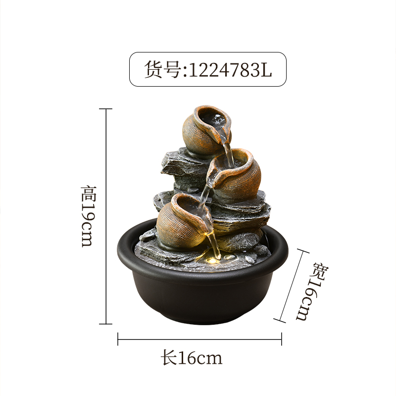 Adornos de agua corriente Agua circulante Fuente de lujo ligera moderna Escritorio de oficina Bola de feng shui pequeña decoración de sala de estar