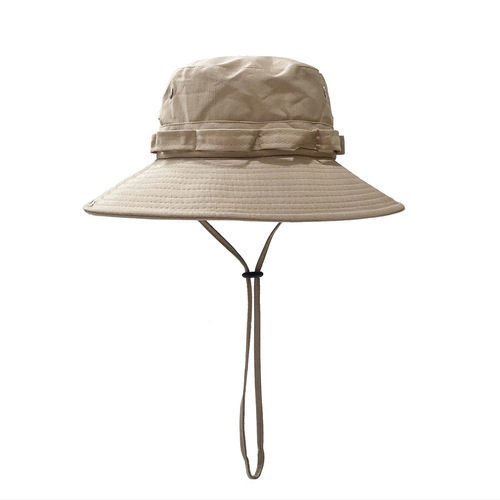 Mountain Series Workwear Fisherman Hat for Men and Women, Cord Lock Outdoor Fishing Hat, Summer Trend Brand, Wide Brim Sun Hat, Japanese Style Mountaineering Hat