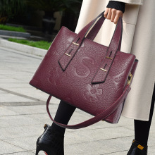 跨境托特包新款压花女包包大容量多隔层中年妈妈包通勤女士手提包