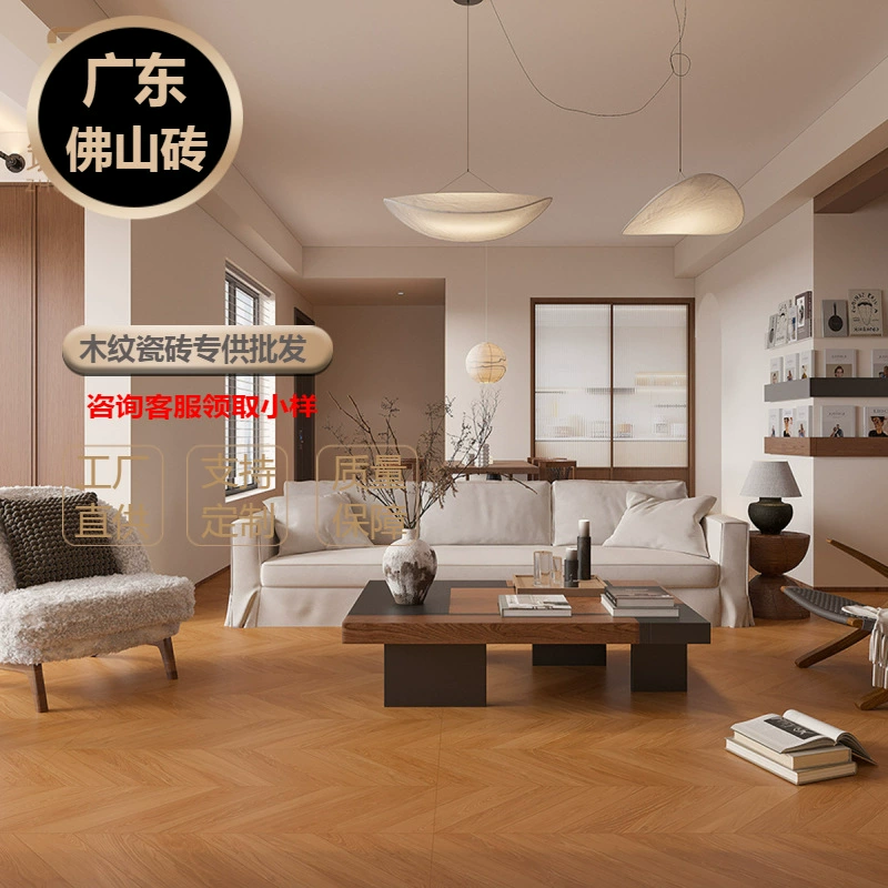 Плитка для пола Foshan, полностью керамическая, под дерево, «рыбья кость», 600x1200, антикварная, мягкий свет, нескользящая, шлифованная, для спальни и балкона