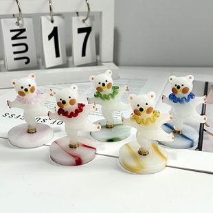 Handmade Glass Explosion Popular Rotating Bottom Cute Bear Creative Desktop Decoration Ornaments Birthday Gift Exclusive