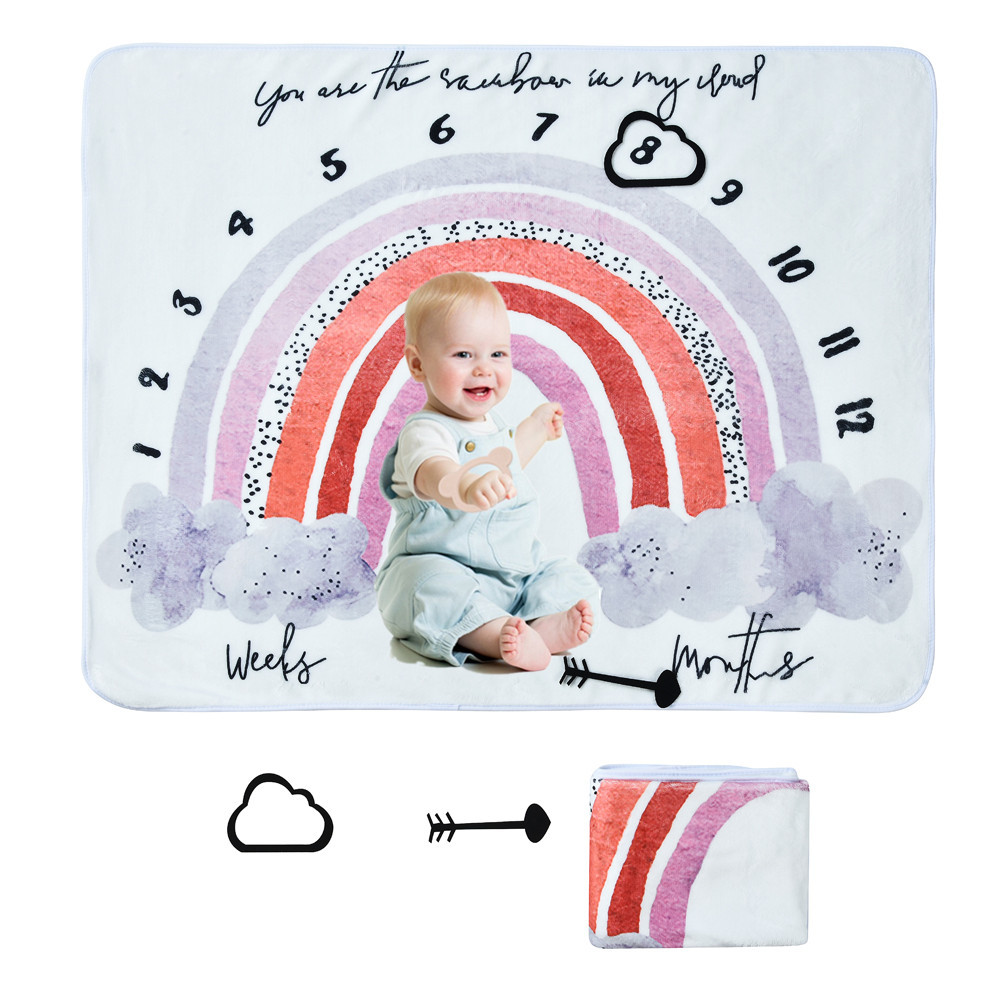 Bebé hito mes foto manta cubierta manta Foto fondo manta bebé fotografía Fondo Manta