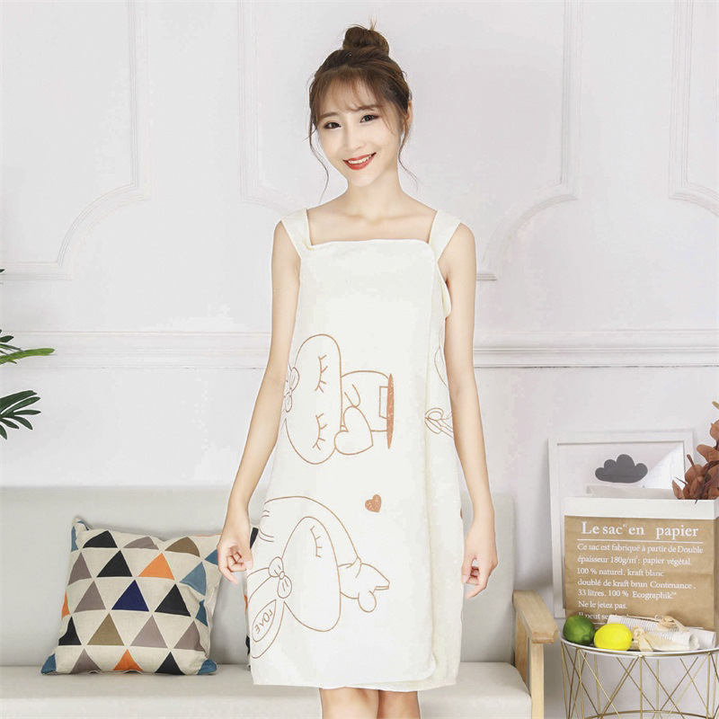 Bath skirt changeable wearable anti-exposure bath towel cartoon printed women's sling beauty salon sweat steaming Beach Bath skirt Bath skirt changeable wearable anti-exposure bath towel cartoon printed women's sling beauty salon sweat steaming Beach Bath skirt