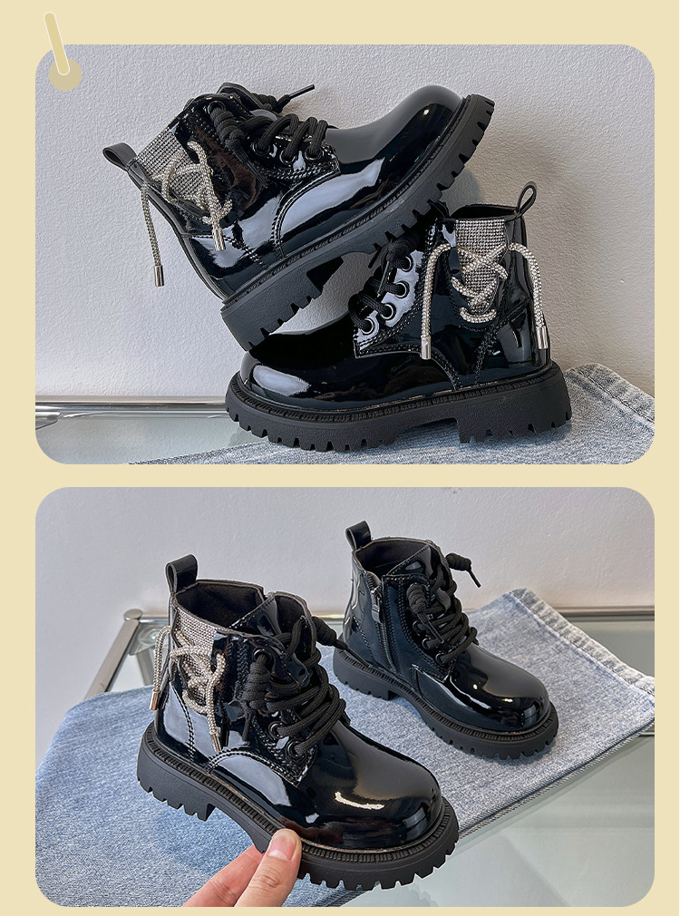 Children's Martin boots autumn and winter new style girls boots non slip girls black big children's short boots boys spring_voghion.com