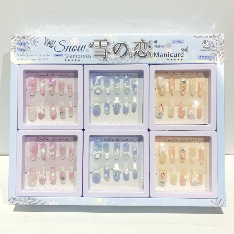 New Hot-Selling Winter Snow Love Manicure Three-Dimensional Wearable Nails Long High-End Nail Stickers for Children and Girls Wearable Nails New Hot-Selling Winter Snow Love Manicure Three-Dimensional Wearable Nails Long High-End Nail Stickers for Children and Girls Wearable Nails