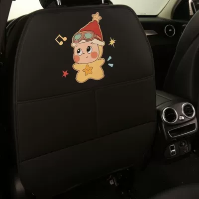pad for rear-seat children, anti-wear pad, Chair back anti-kick pad - black-background-heat-transfer-print-star-man-long-style-one-piece