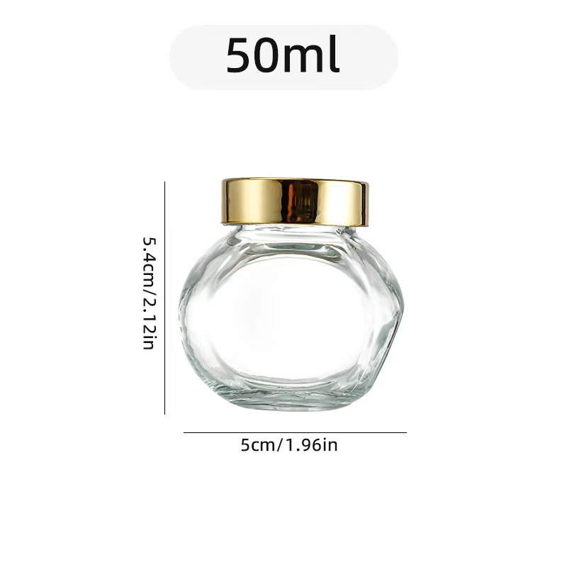 Fabricantes sellados al por mayor 45 seis bordes de vidrio de mermelada de miel enlatada enlatada para probar pequeñas botellas de miel divididas inteligente