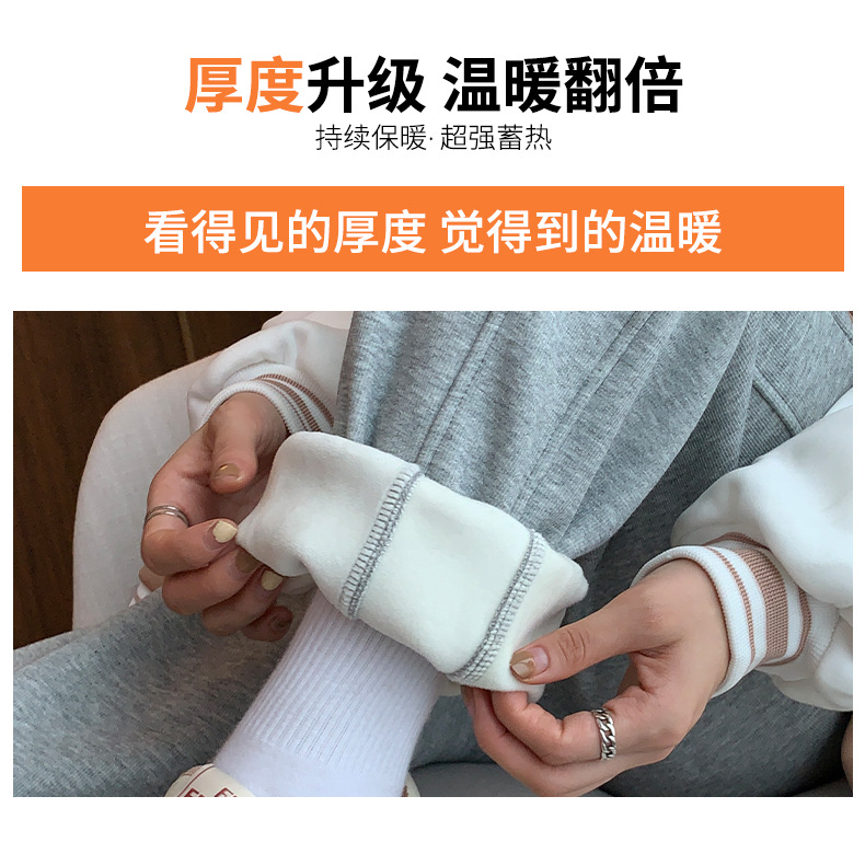 Fleece and thickened sportswear pants for women, new autumn and winter style, loose and versatile, tight-fitting, small label, casual and warm sweatpants pic 13