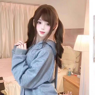Wig Women's 65cm Qi Bangs Long Curly Hair Natural Sew lolita White High Cranial Top Simulation Jk Full Head Cover