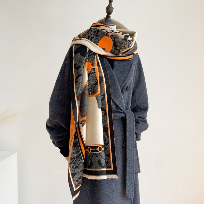 Sciarpa invernale in imitazione cashmere per donna, stile di alta qualità, calda e lunga, spesso scialle double face_voghion.com