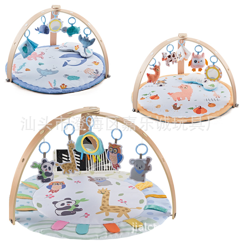 New Baby Toy Wooden Frame Game Mat Fitness Rack with Pillow Climbing Mat Montessori Early Education Educational Sensory Game