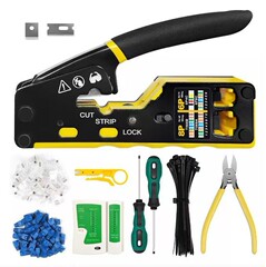 Amazon ハードウェアツールコンビネーションホームセットプライヤーネットワークケーブルプライヤー RJ45 スルーホールクリスタルヘッドストリッパー