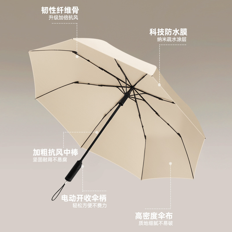 智能电动伞一键全自动收雨伞商务男士高端女折叠收缩防晒伞|undefined