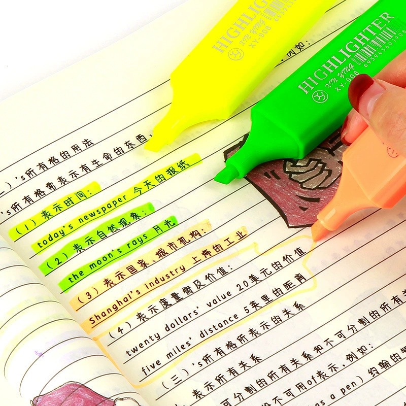 Marcadores Fluorescentes de Plástico para Estudiantes, Mini Marcadores de Punta Plana Coloridos para Resaltar, Marcar, Dibujar y Escribir en el Diario