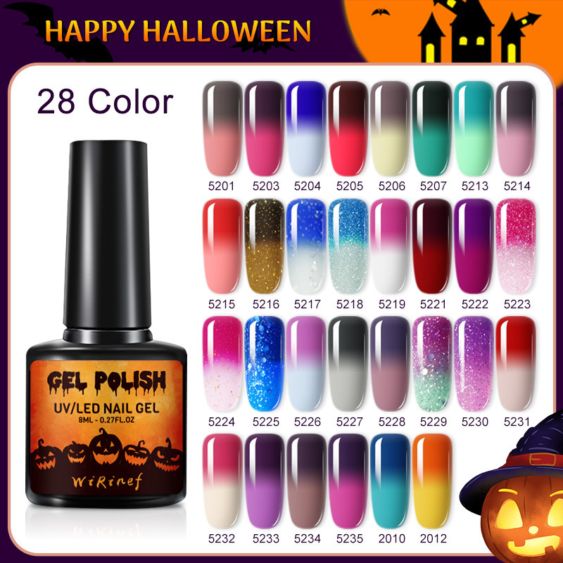 Halloween Nail Polish Glue Removable Bottom Glue Seal Temperature-Variable Glitter Sequins Nail Glue Cross-Border in stock