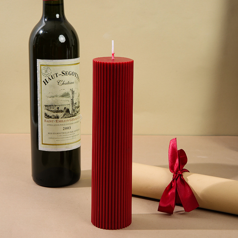 Vela aromática de cera de soja retro francesa color borgoña, vela romántica para bodas, decoración para el hogar, portavelas, venta al por mayor por pieza