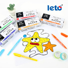 乐途彩色油性记号笔防水不易褪色小号学生绘画标记双头美术勾线笔