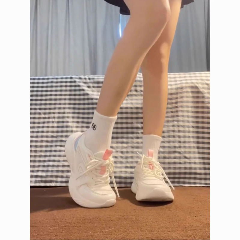 Shoes Suitable for Military Training, White Shoes, High School Entrance Examination Professional Sports Shoes, Women's Shock-Absorbing Soft-Soled Campus Running Shoes