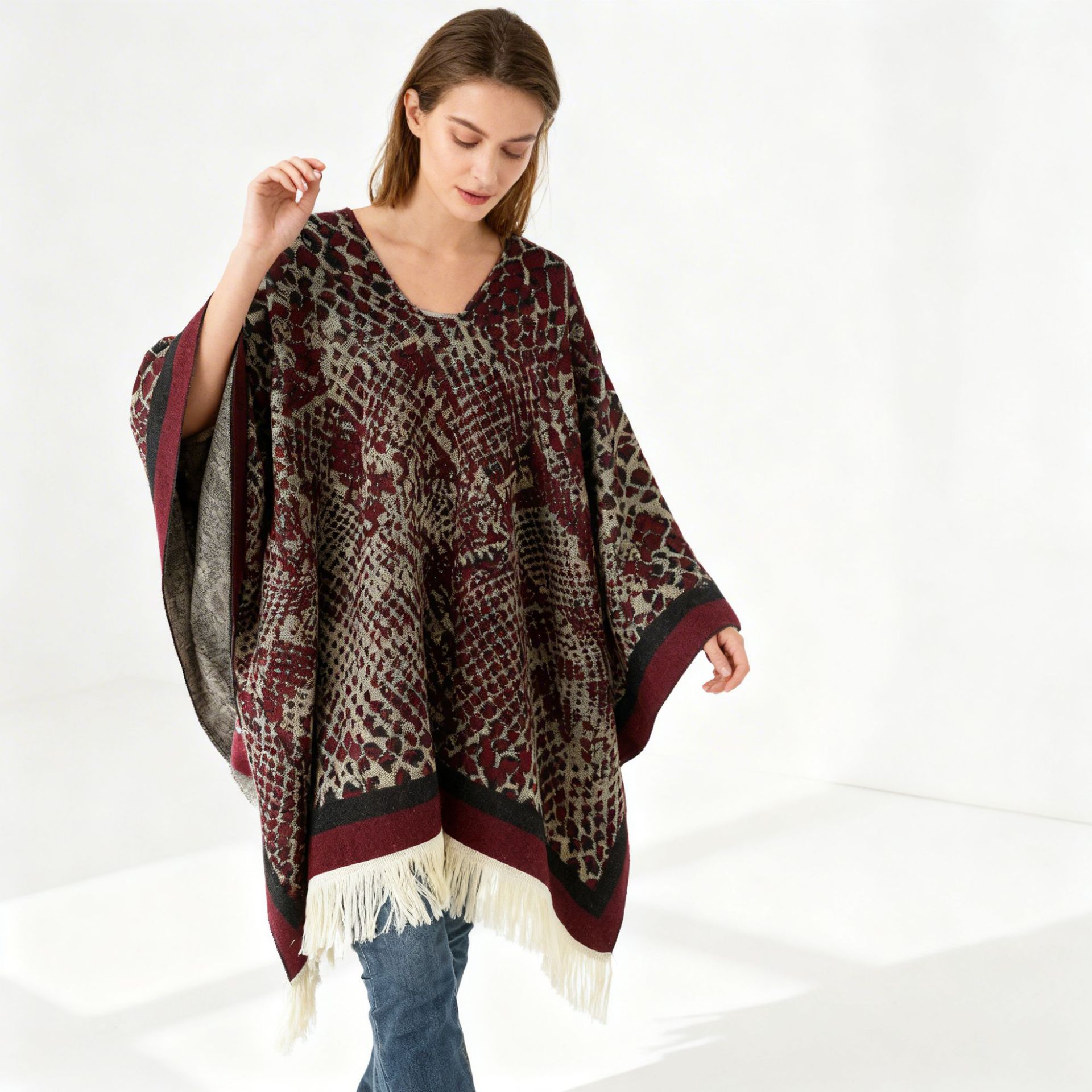 2026 primavera nueva capa cálida jacquard python moda personalidad chal Amazon exclusivo para cross-border