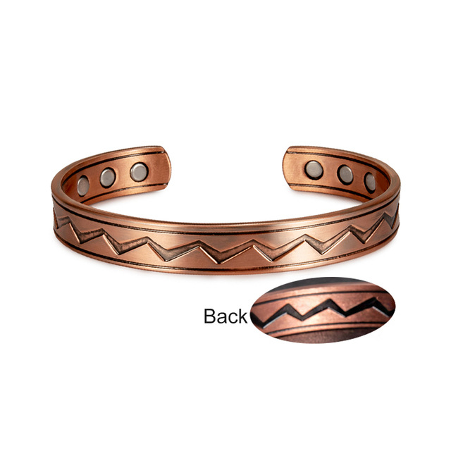 Men's Gender Casual Streetwear Geometric Magnetic Material Copper Men's Bangle Men Cuff & Bangle