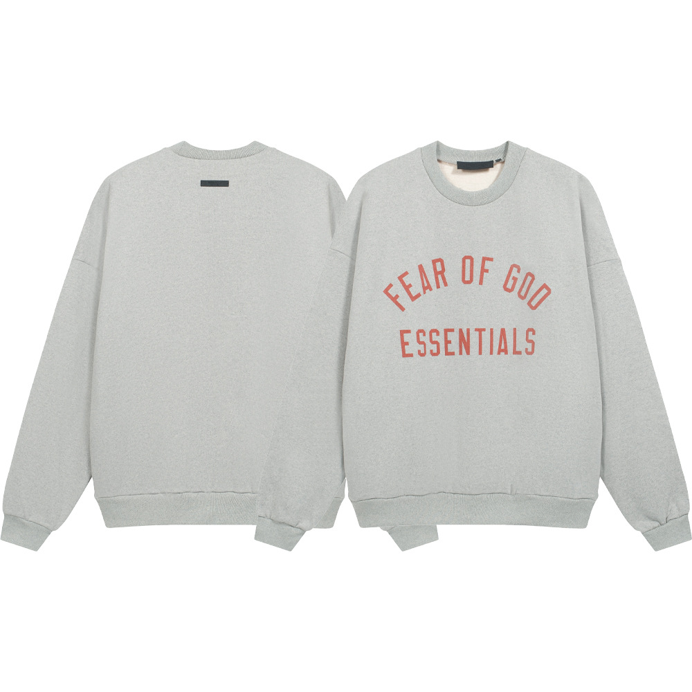 Nuevo FOG doble línea ESENTIALS estilo americano marca de moda de alta calle relajada pareja casual suéter de cuello redondo para hombres y mujeres