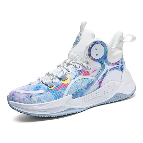 852 Men's and Women's Shoes Basketball Shoes Spring and Winter Camouflage Mesh Cloth Youth Student Sports Shoes Trendy Shoes Couples Anti-Slip